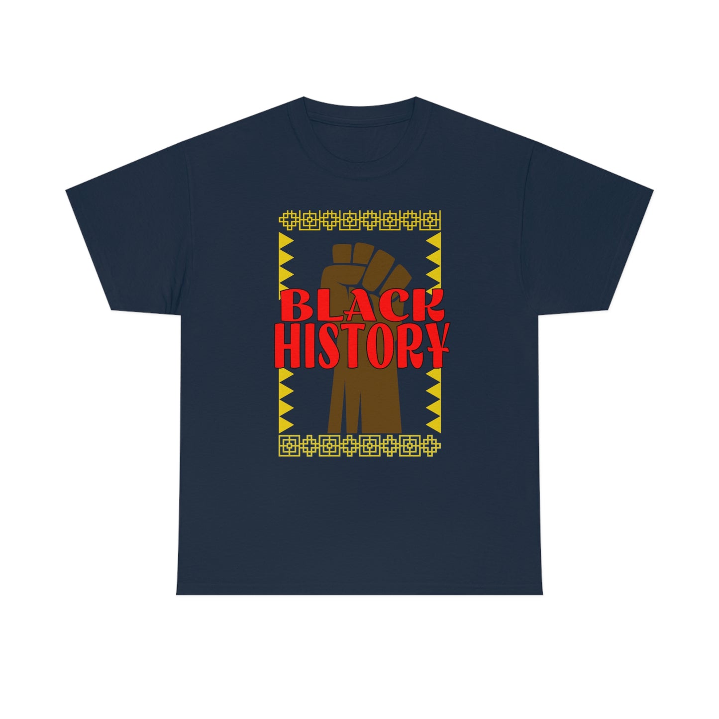 Black History with Power Fist Heavy Cotton Tee