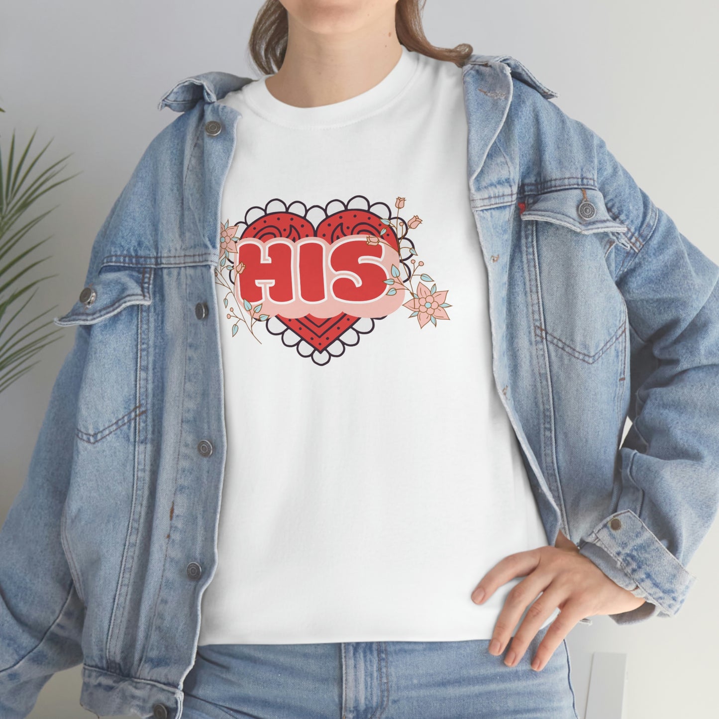 "His" Valentines day couples shirt Unisex Heavy Cotton Tee