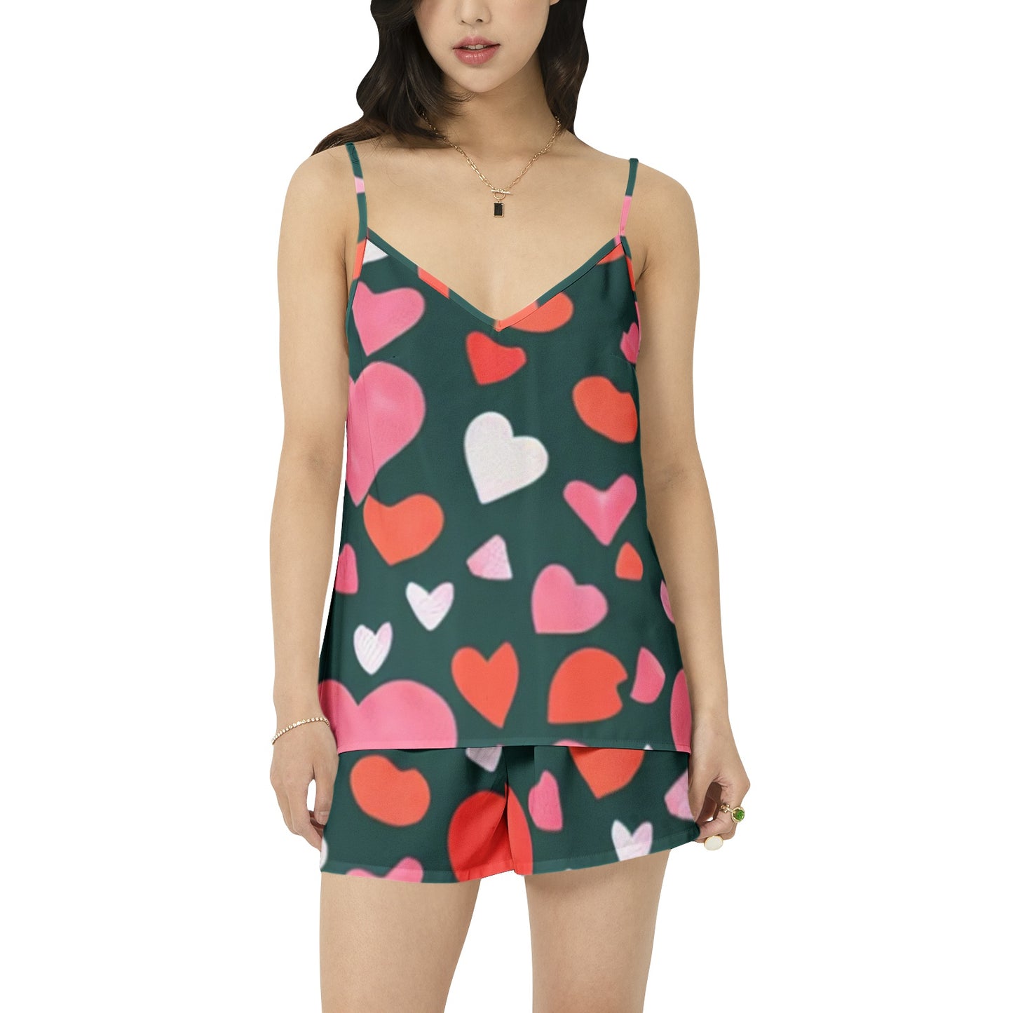 Hearts Top and Short Pajama Set