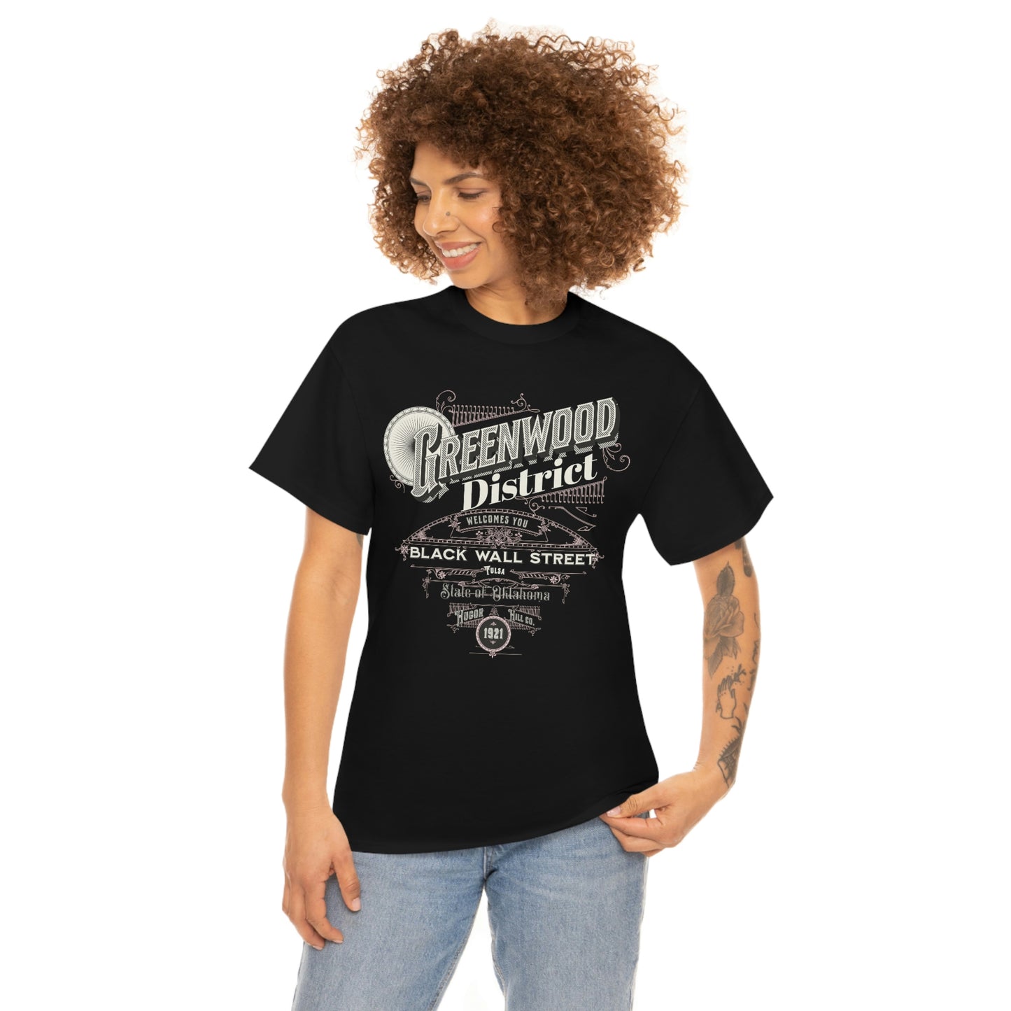 Greenwood District Black Wall Street  Unisex Heavy Cotton Tee