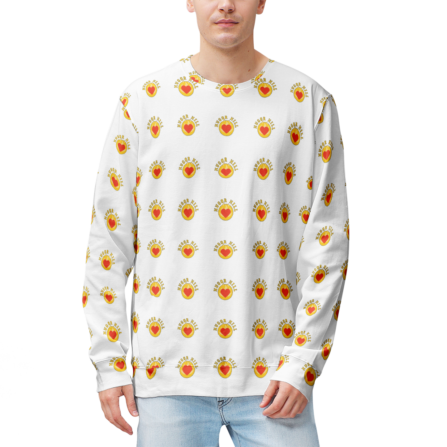 Men's Hugor Hill all over logo Crewneck Sweatshirt