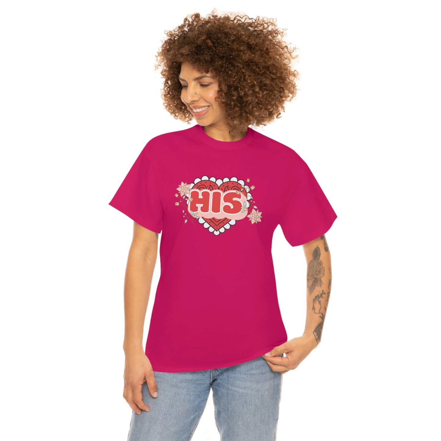 "His" Valentines day couples shirt Unisex Heavy Cotton Tee