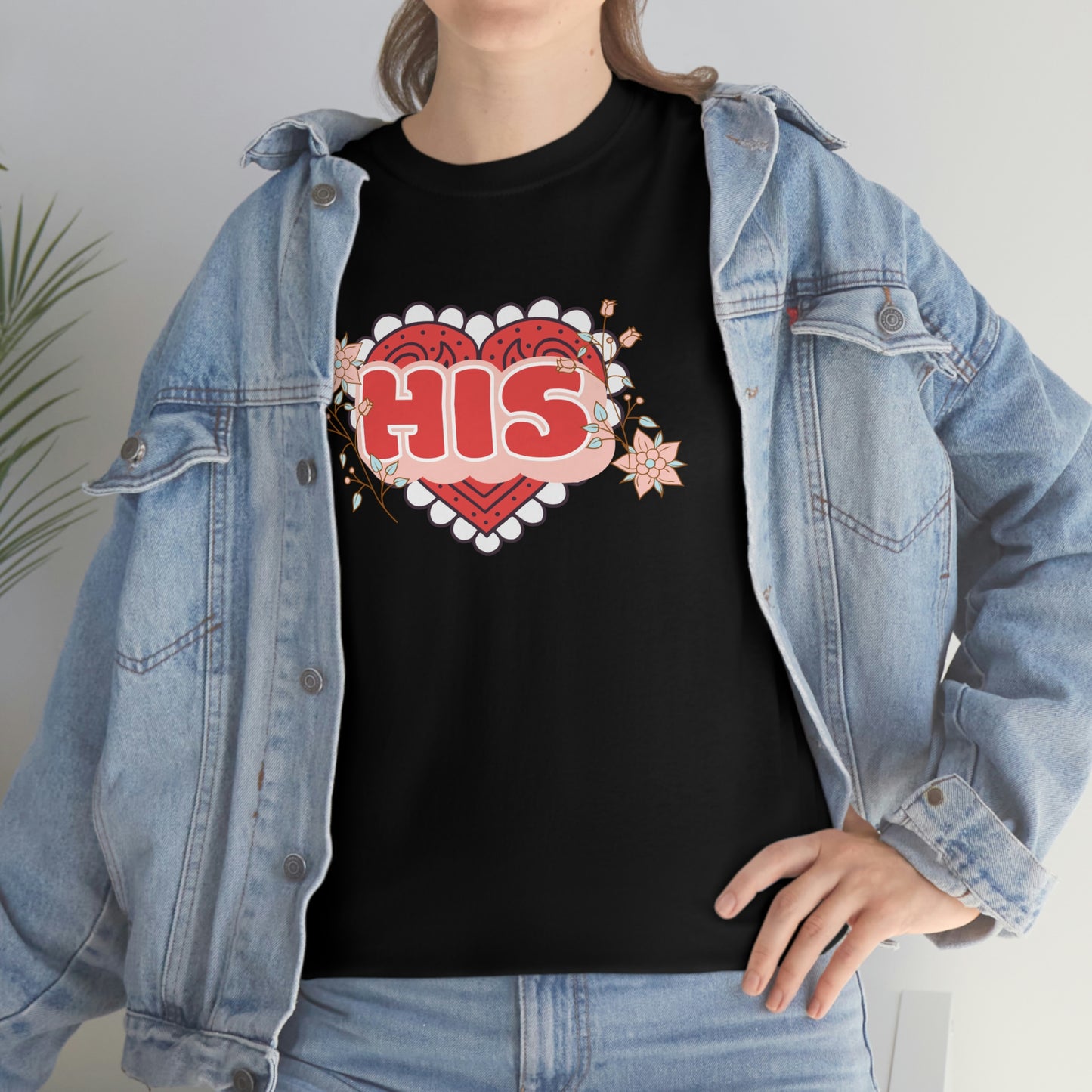 "His" Valentines day couples shirt Unisex Heavy Cotton Tee