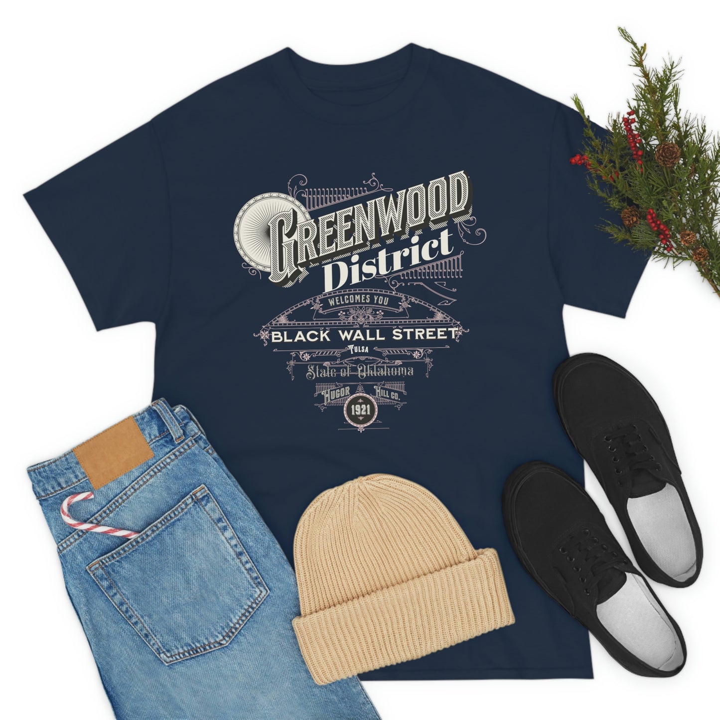 Greenwood District Black Wall Street  Unisex Heavy Cotton Tee