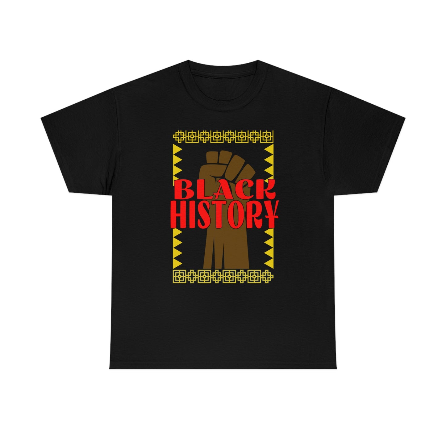 Black History with Power Fist Heavy Cotton Tee