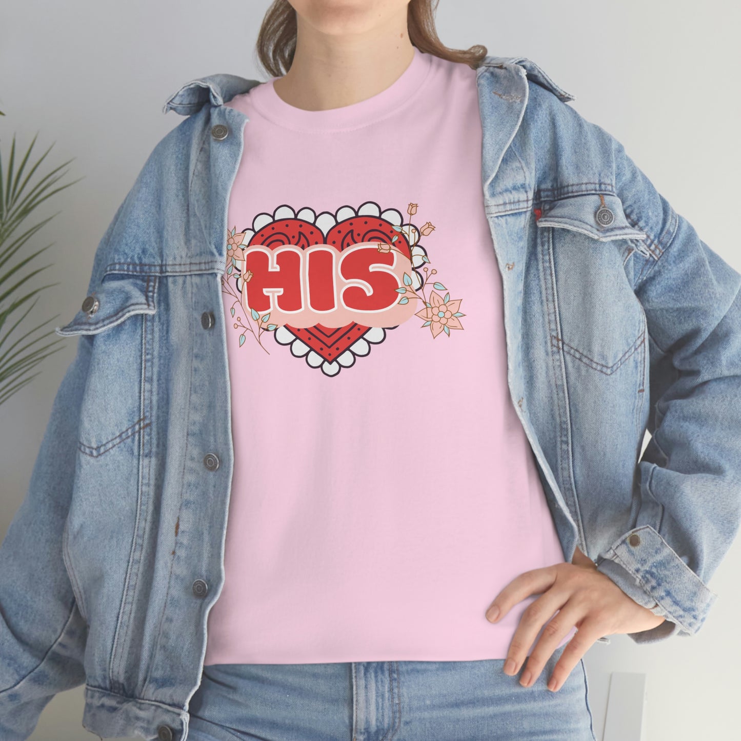 "His" Valentines day couples shirt Unisex Heavy Cotton Tee