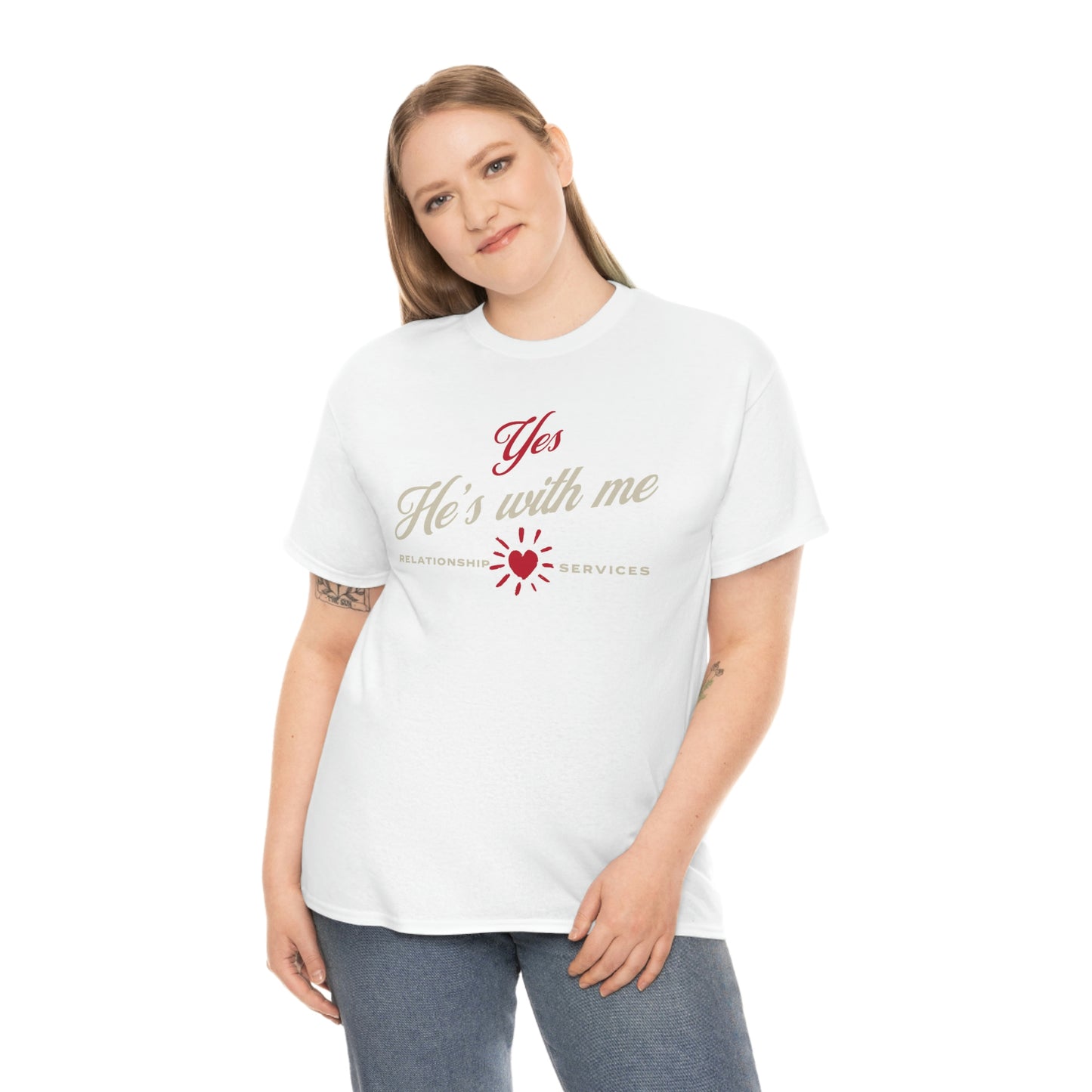 yes, he's with me, couples valentines tee