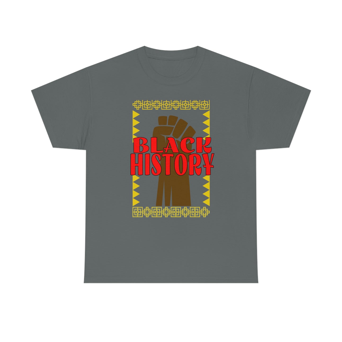 Black History with Power Fist Heavy Cotton Tee