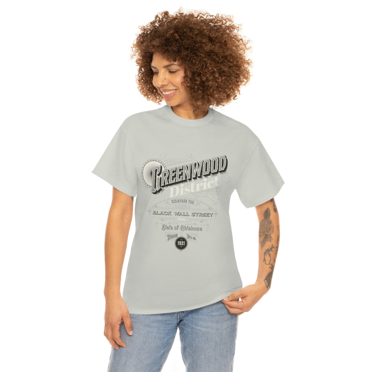 Greenwood District Black Wall Street Unisex Heavy Cotton Tee