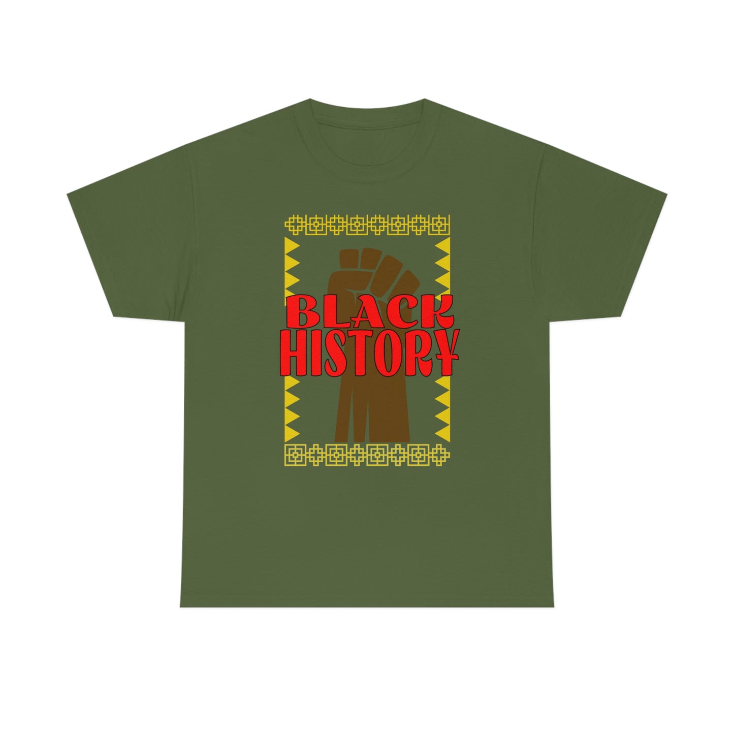 Black History with Power Fist Heavy Cotton Tee