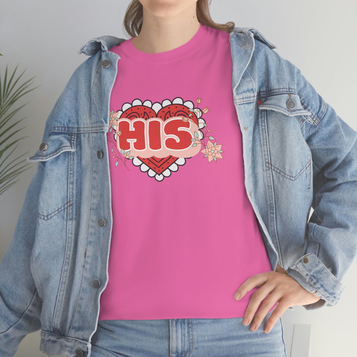 "His" Valentines day couples shirt Unisex Heavy Cotton Tee