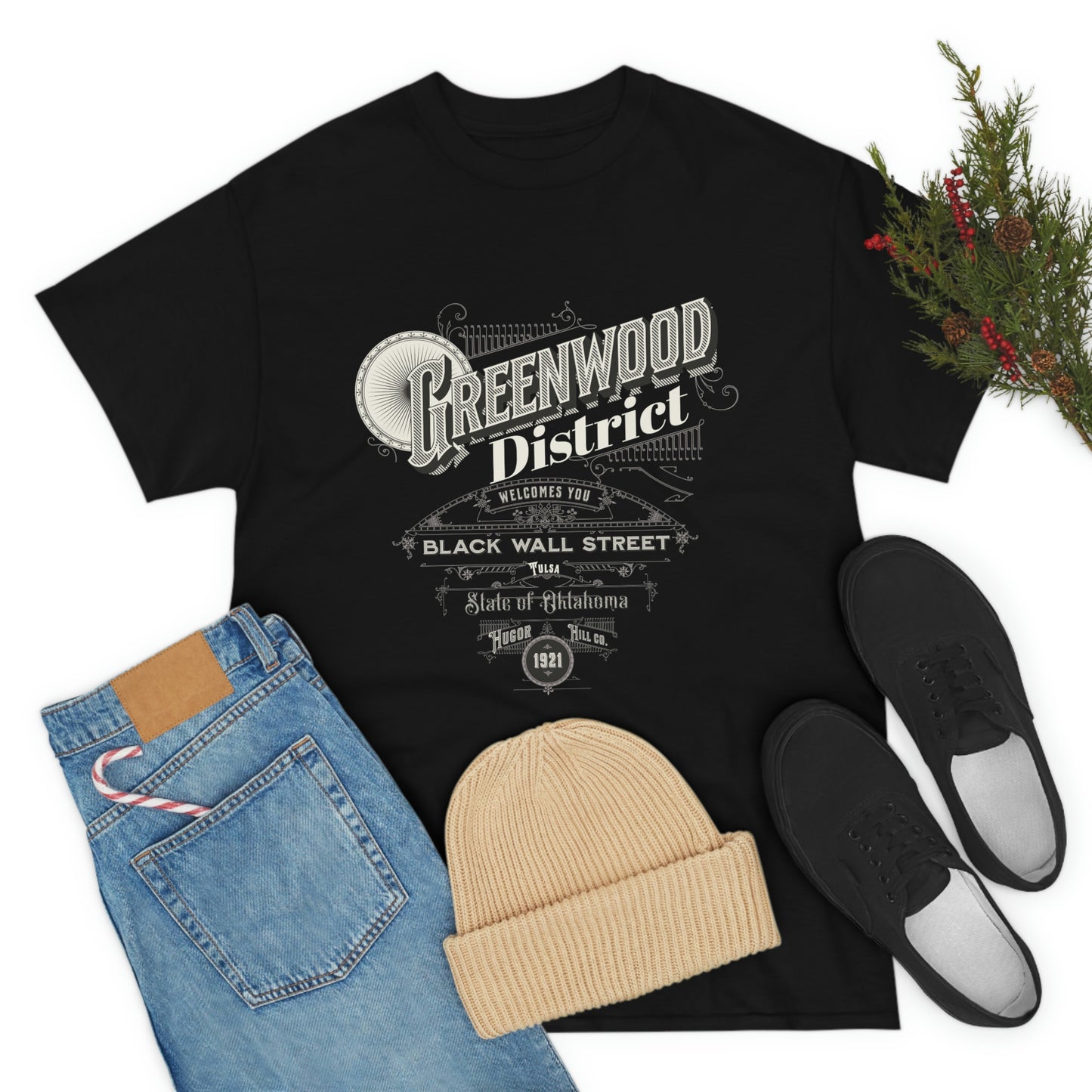 Greenwood District Black Wall Street Unisex Heavy Cotton Tee