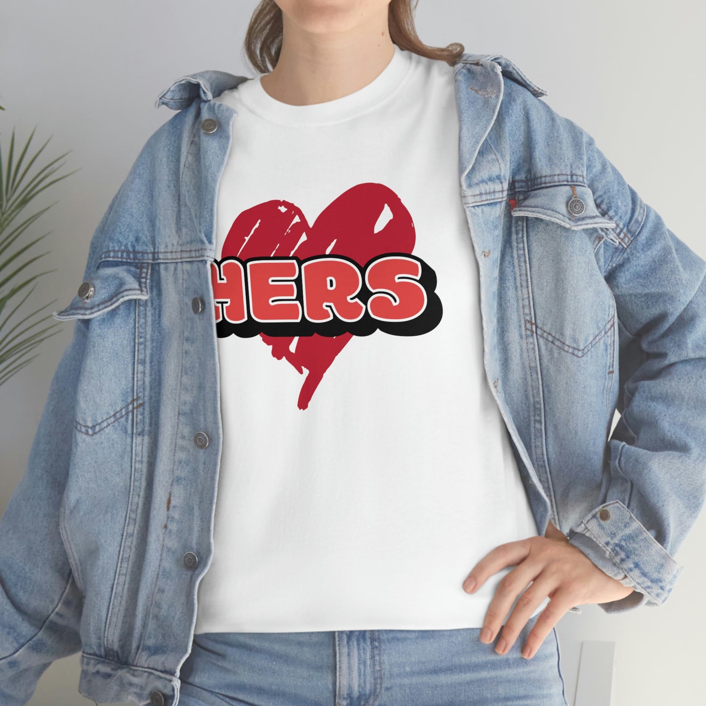 "Her's" valentines day couples Heavy Cotton Tee