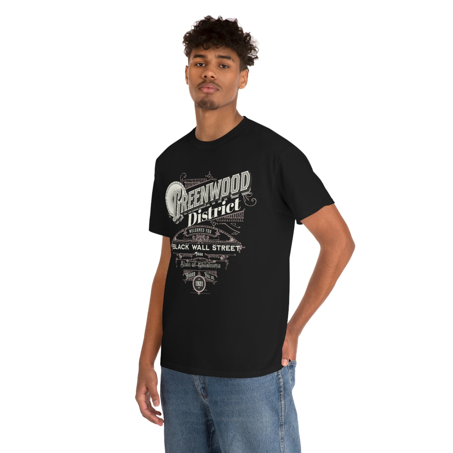 Greenwood District Black Wall Street  Unisex Heavy Cotton Tee