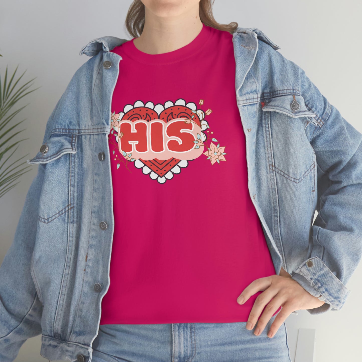 "His" Valentines day couples shirt Unisex Heavy Cotton Tee