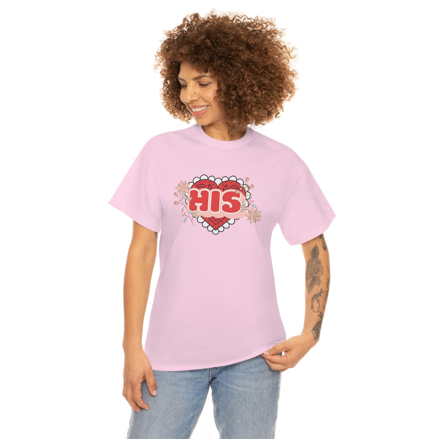 "His" Valentines day couples shirt Unisex Heavy Cotton Tee