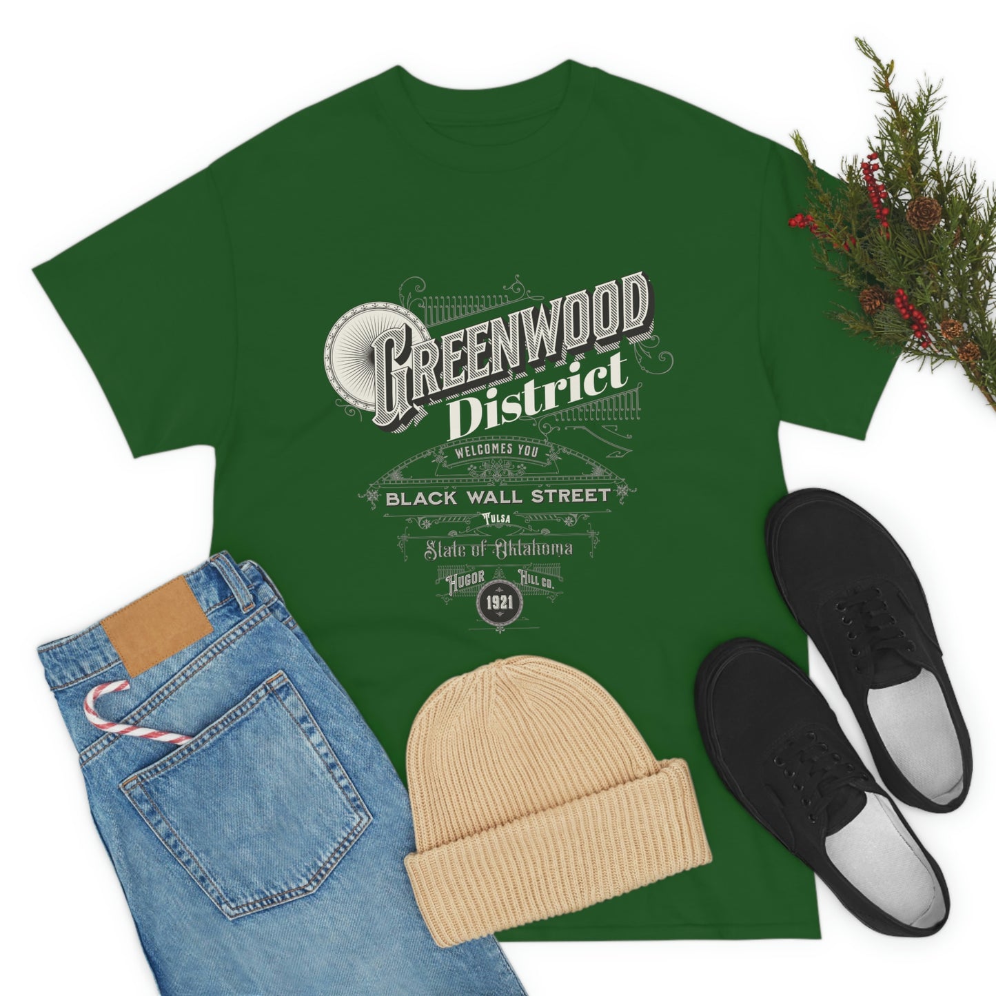 Greenwood District Black Wall Street Unisex Heavy Cotton Tee