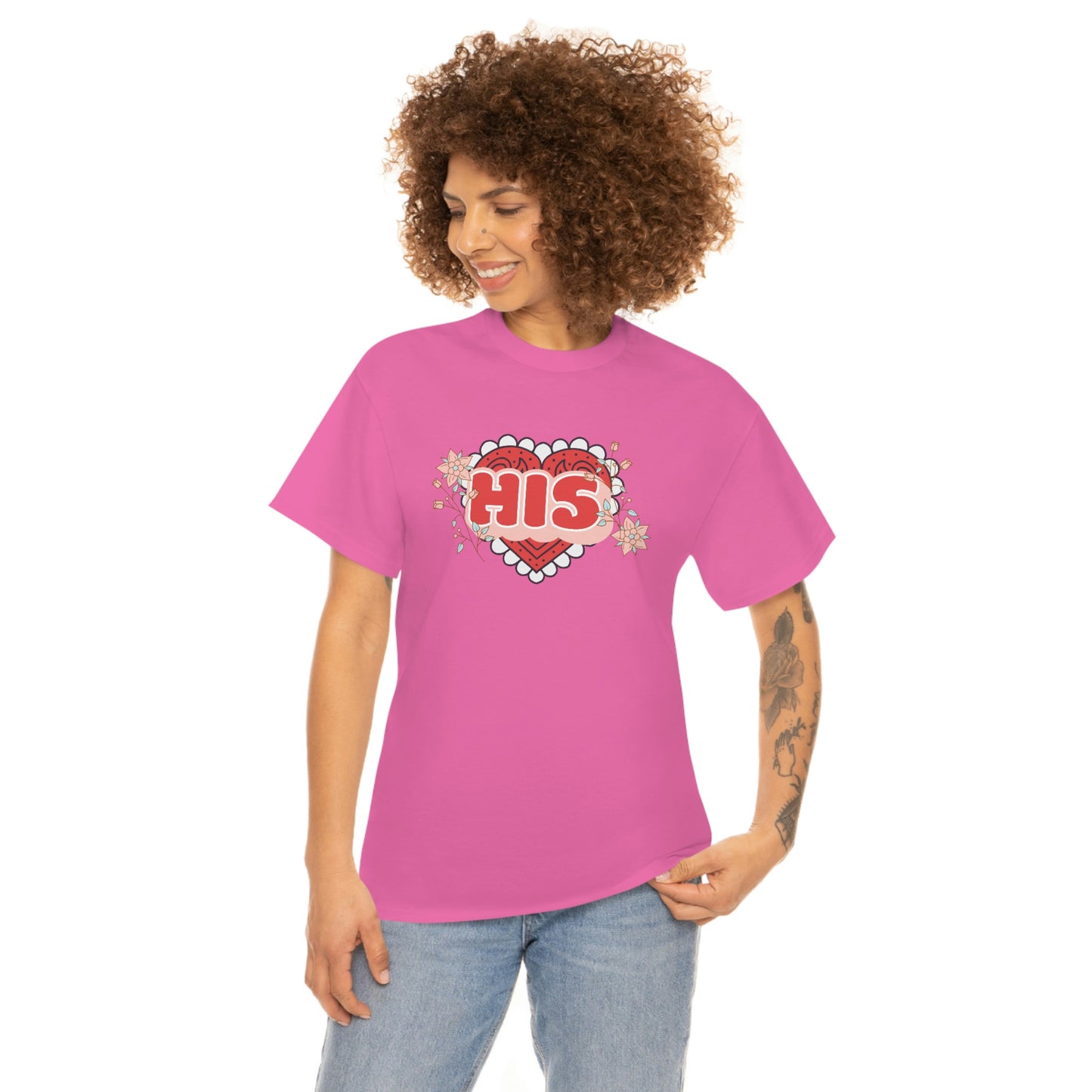 "His" Valentines day couples shirt Unisex Heavy Cotton Tee