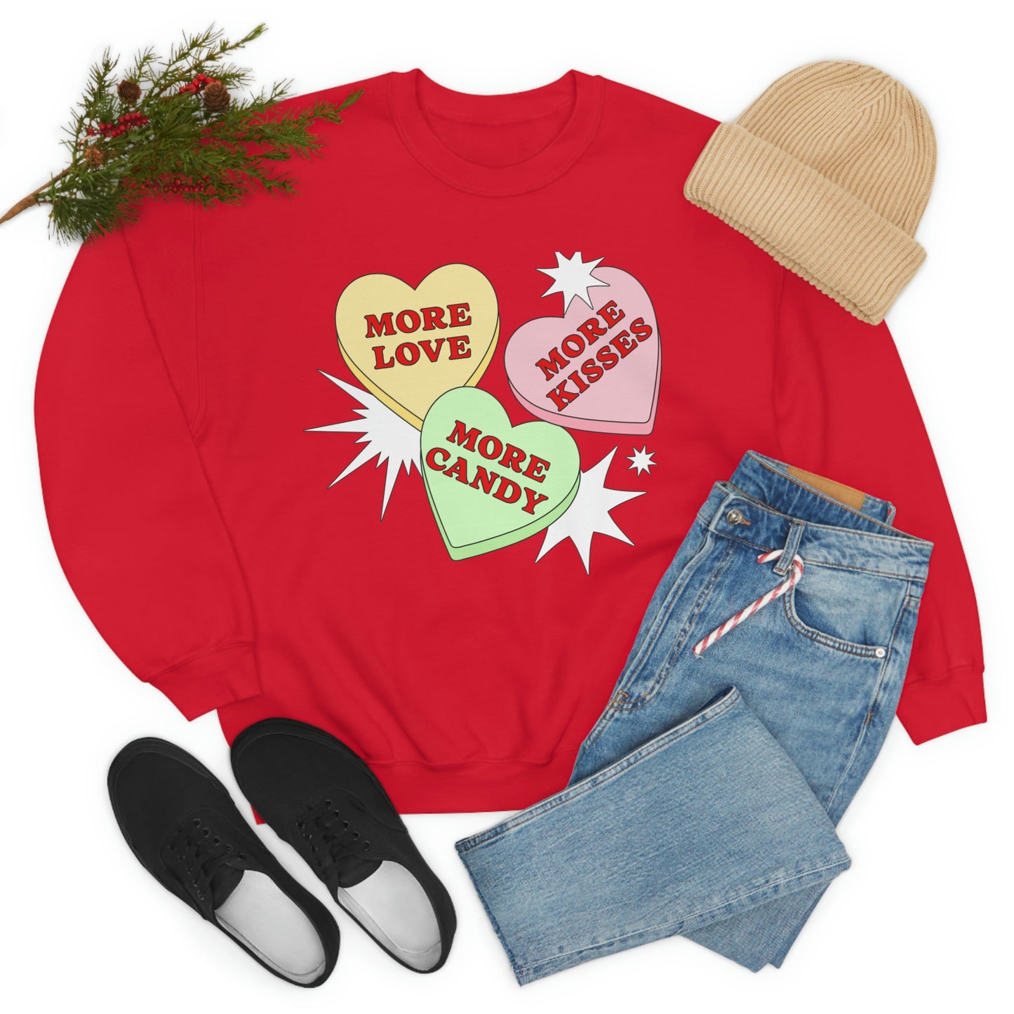 More Love More Kisses More candy Valentines Day Sweatshirt