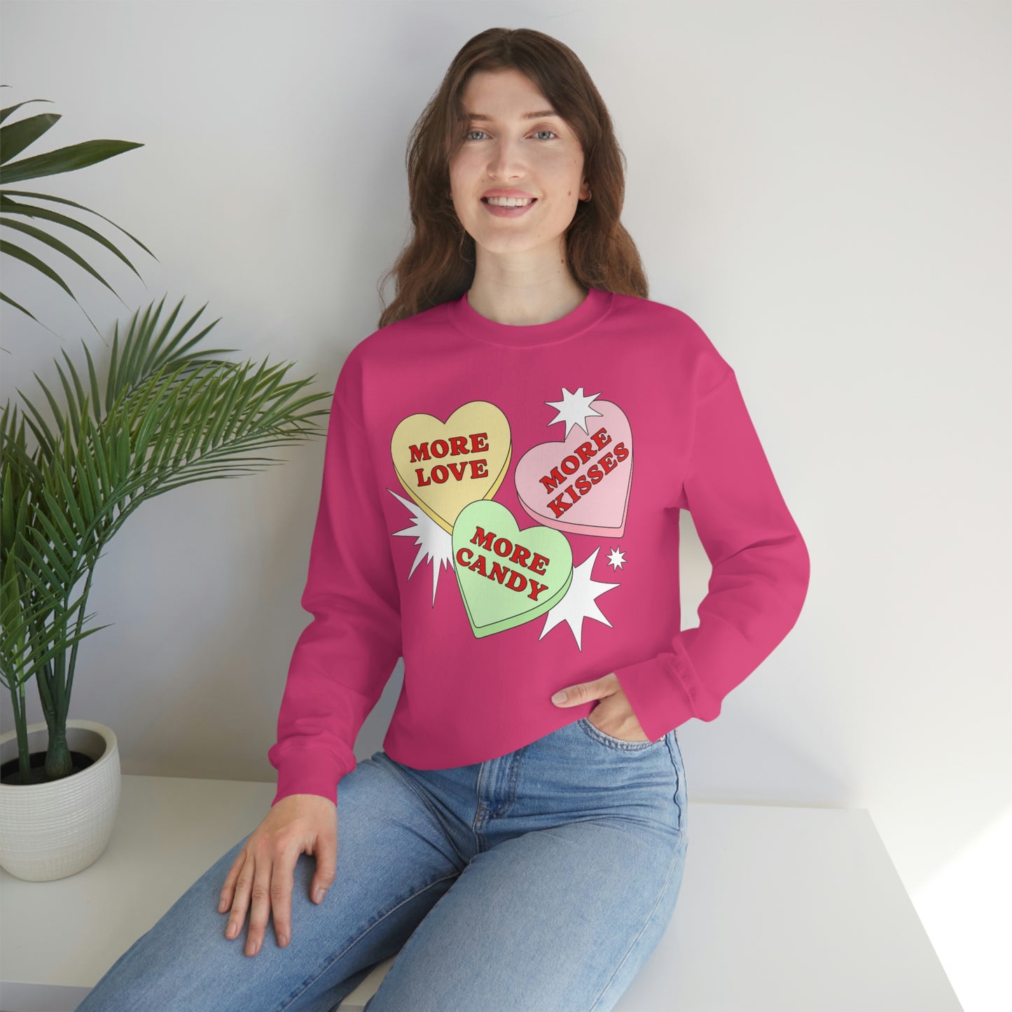 More Love More Kisses More candy Valentines Day Sweatshirt