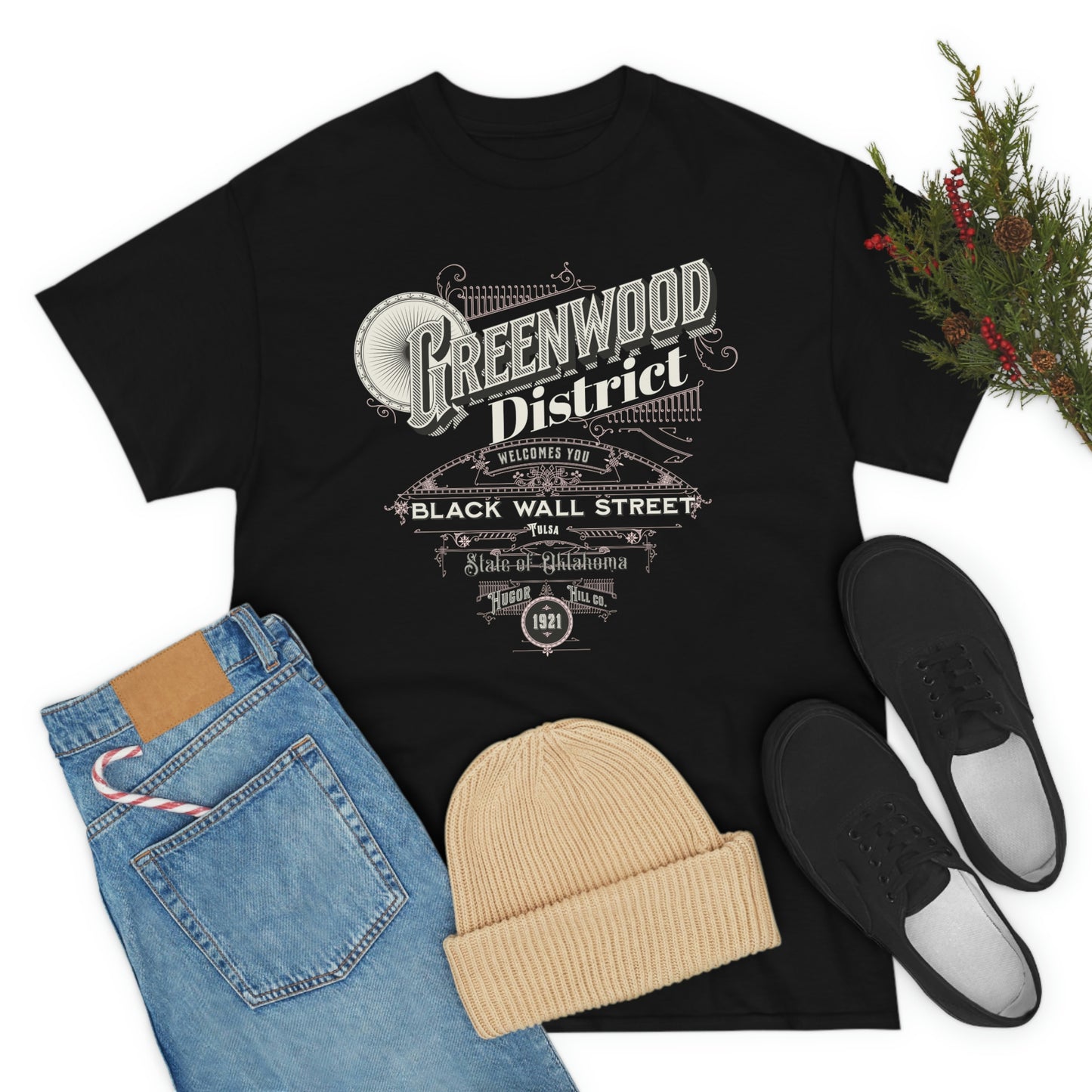 Greenwood District Black Wall Street  Unisex Heavy Cotton Tee