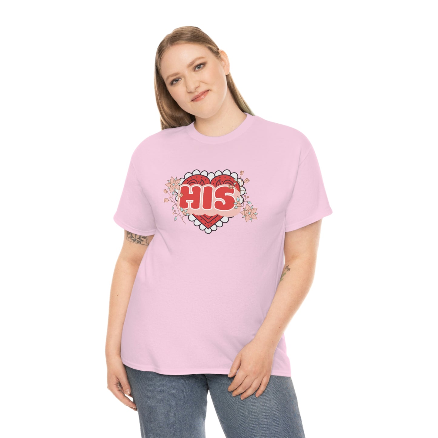 "His" Valentines day couples shirt Unisex Heavy Cotton Tee