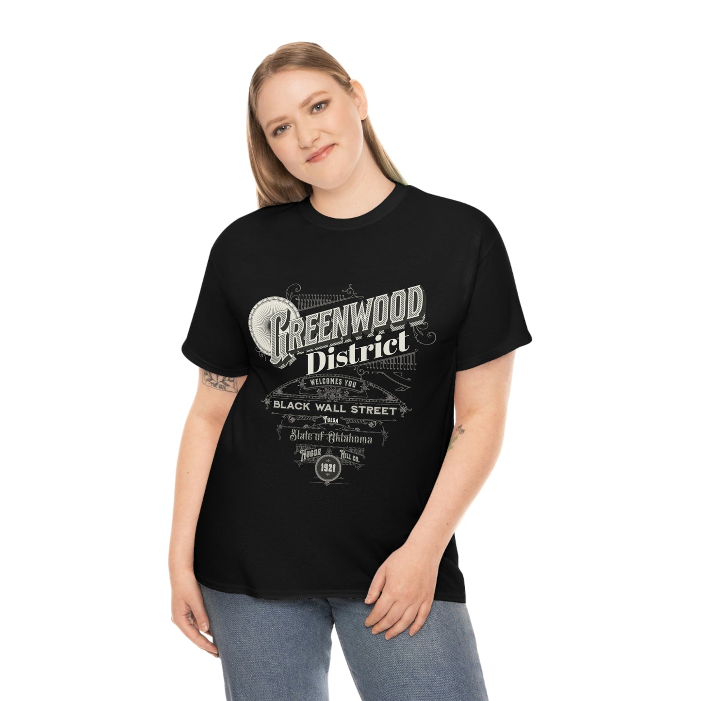 Greenwood District Black Wall Street Unisex Heavy Cotton Tee