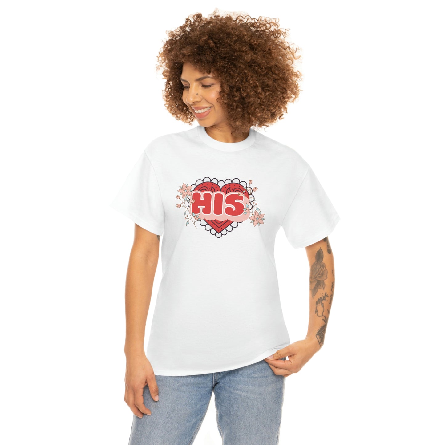 "His" Valentines day couples shirt Unisex Heavy Cotton Tee