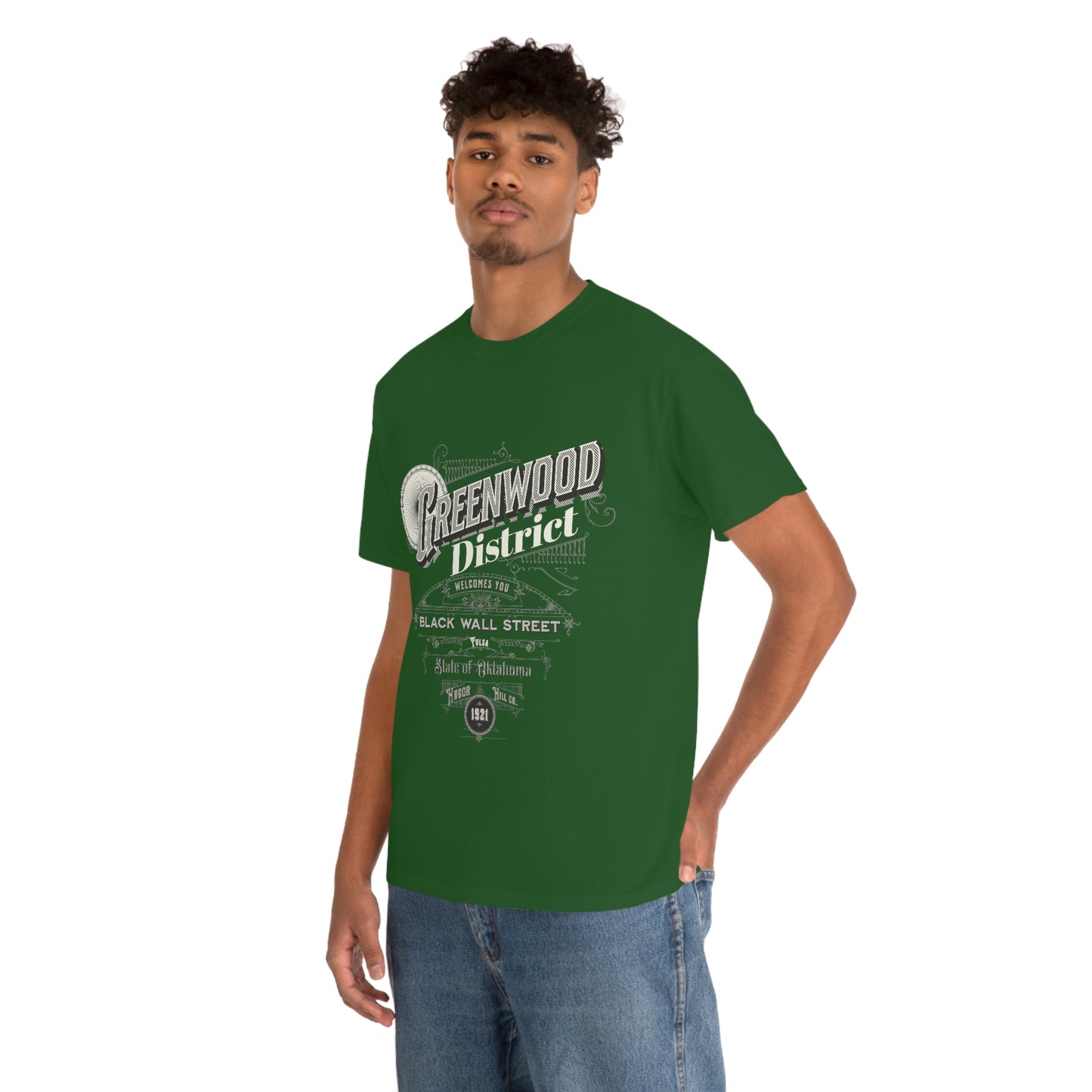 Greenwood District Black Wall Street Unisex Heavy Cotton Tee