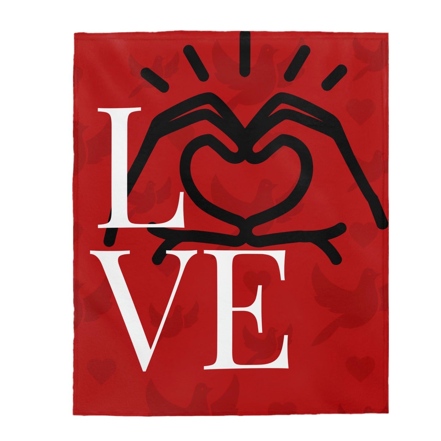 One “Love”  Velveteen Plush Blanket