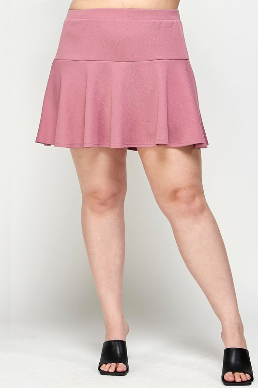 Plus Size, Solid Knit Skort