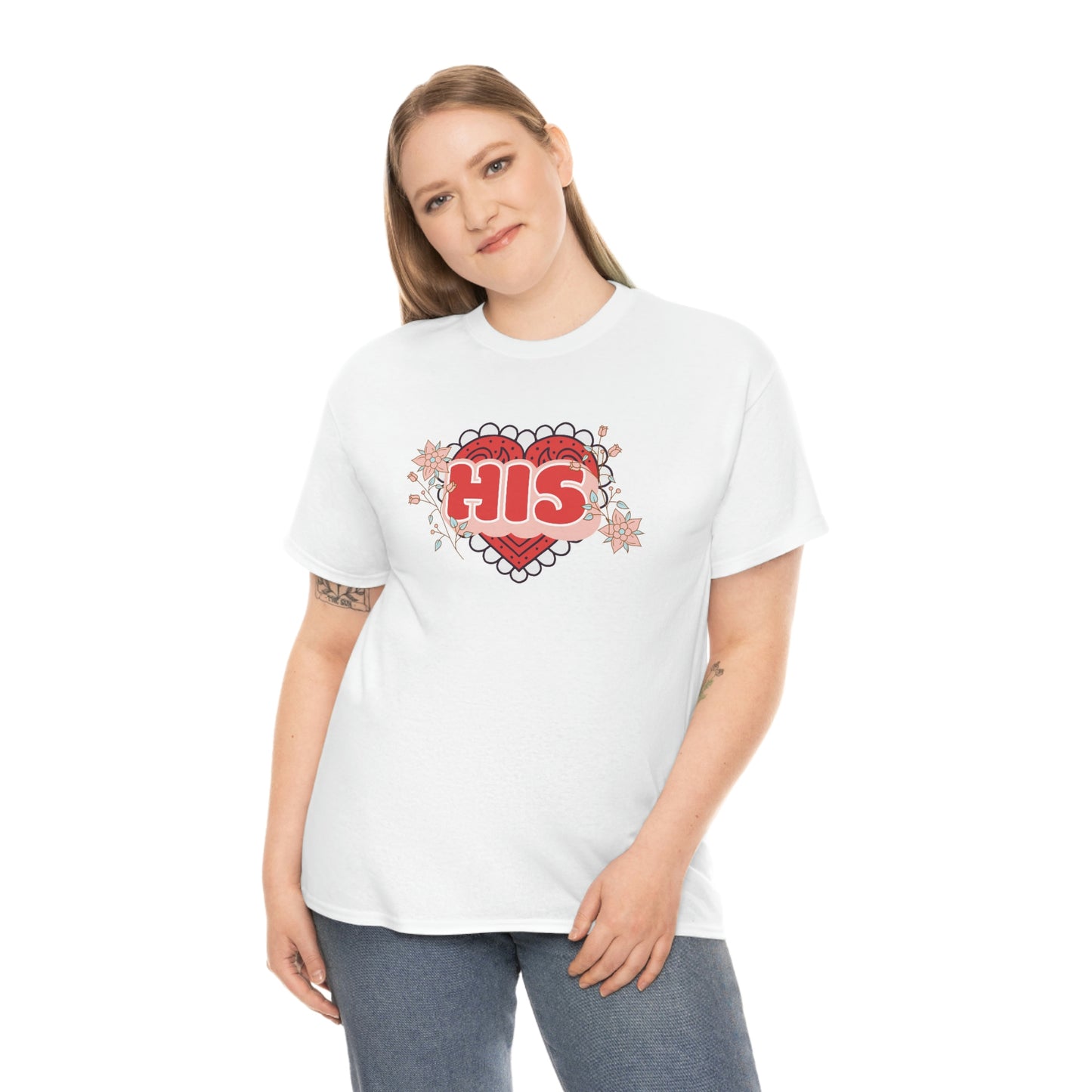 "His" Valentines day couples shirt Unisex Heavy Cotton Tee