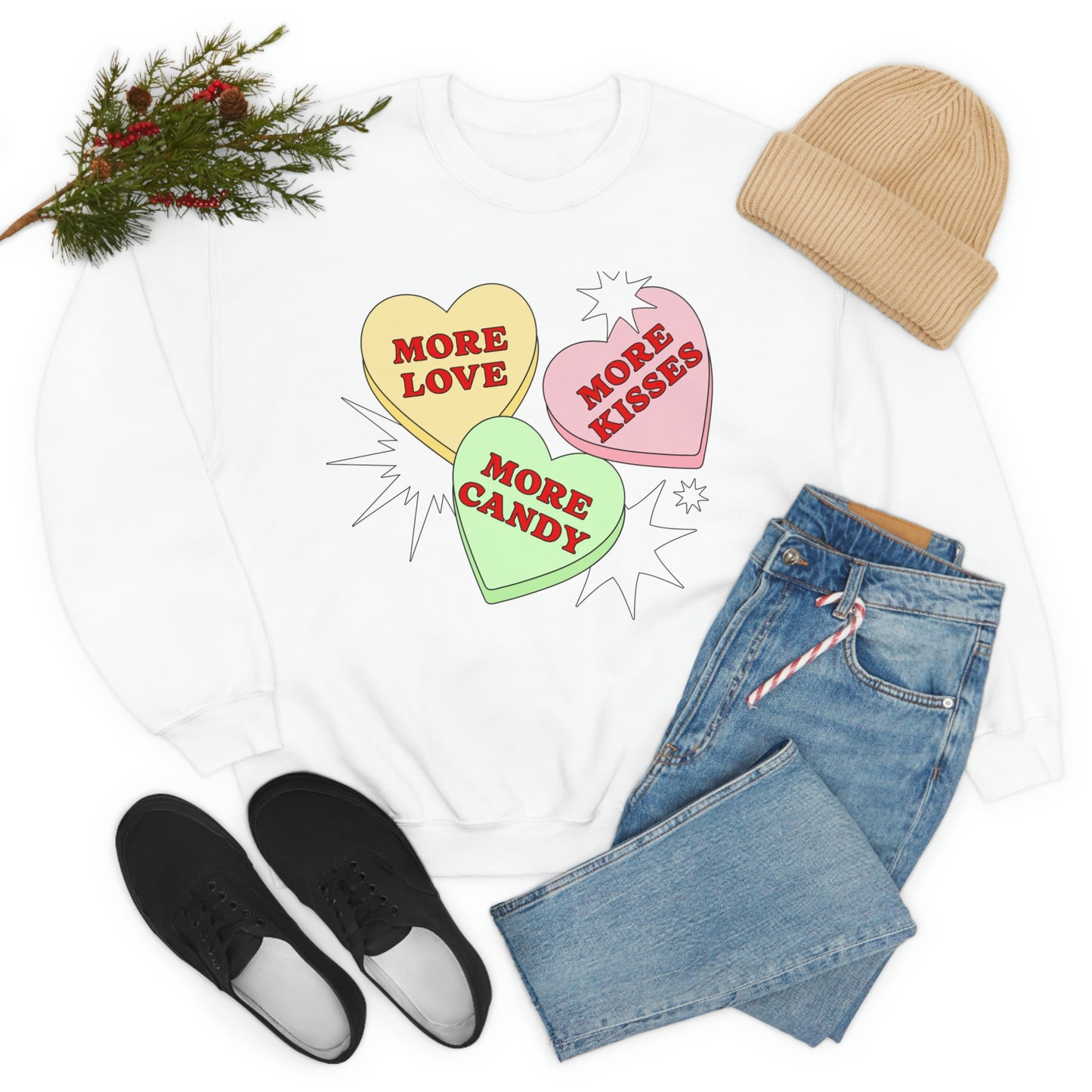 More Love More Kisses More candy Valentines Day Sweatshirt