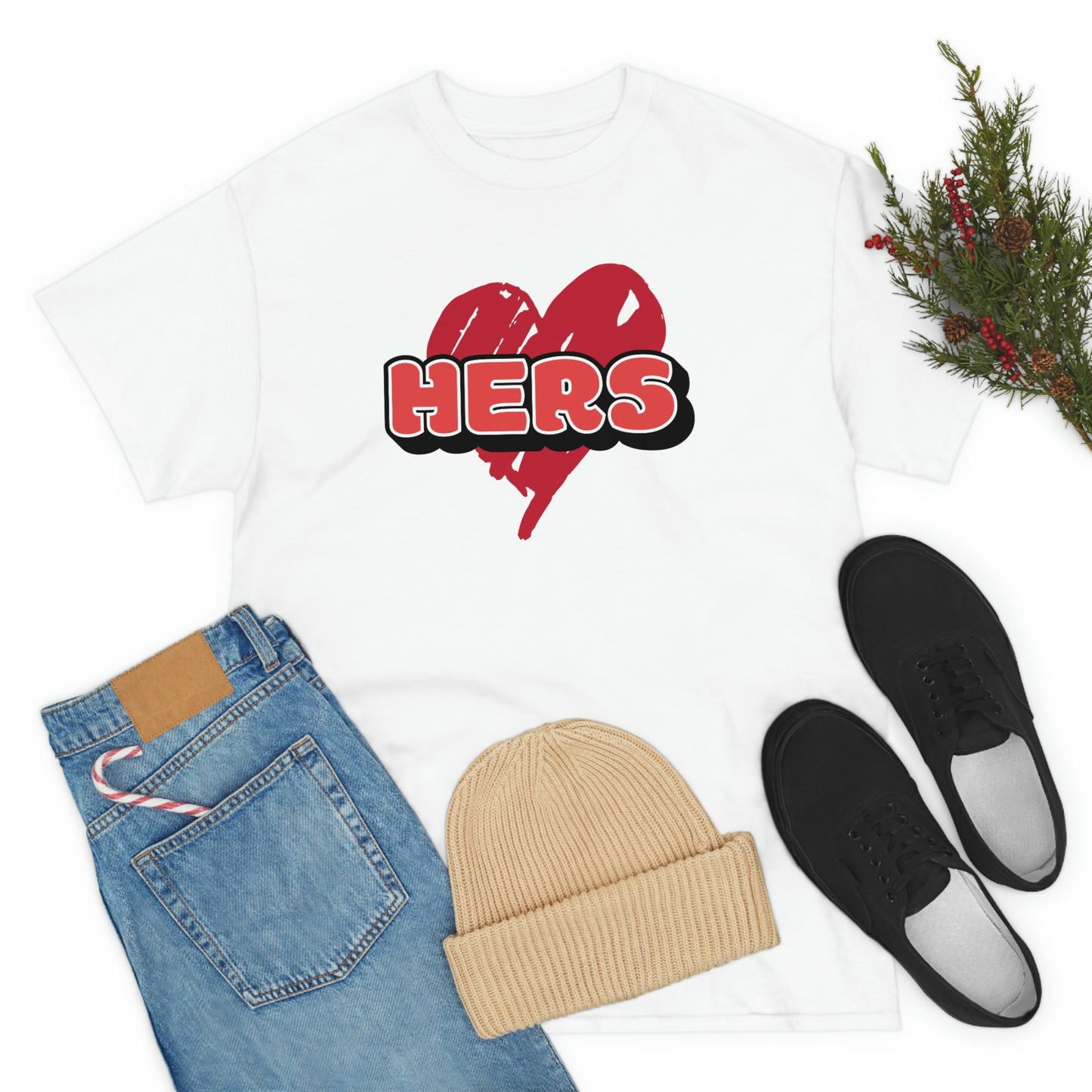 "Her's" valentines day couples Heavy Cotton Tee