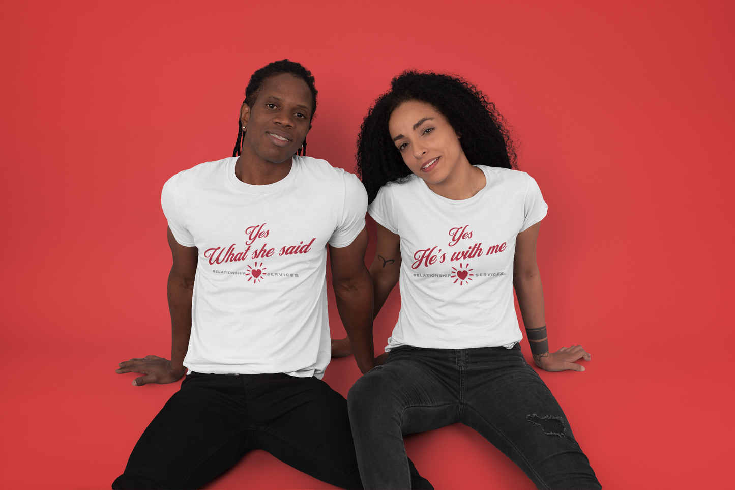 "Yes, he's with me" Unisex Heavy Cotton Tee