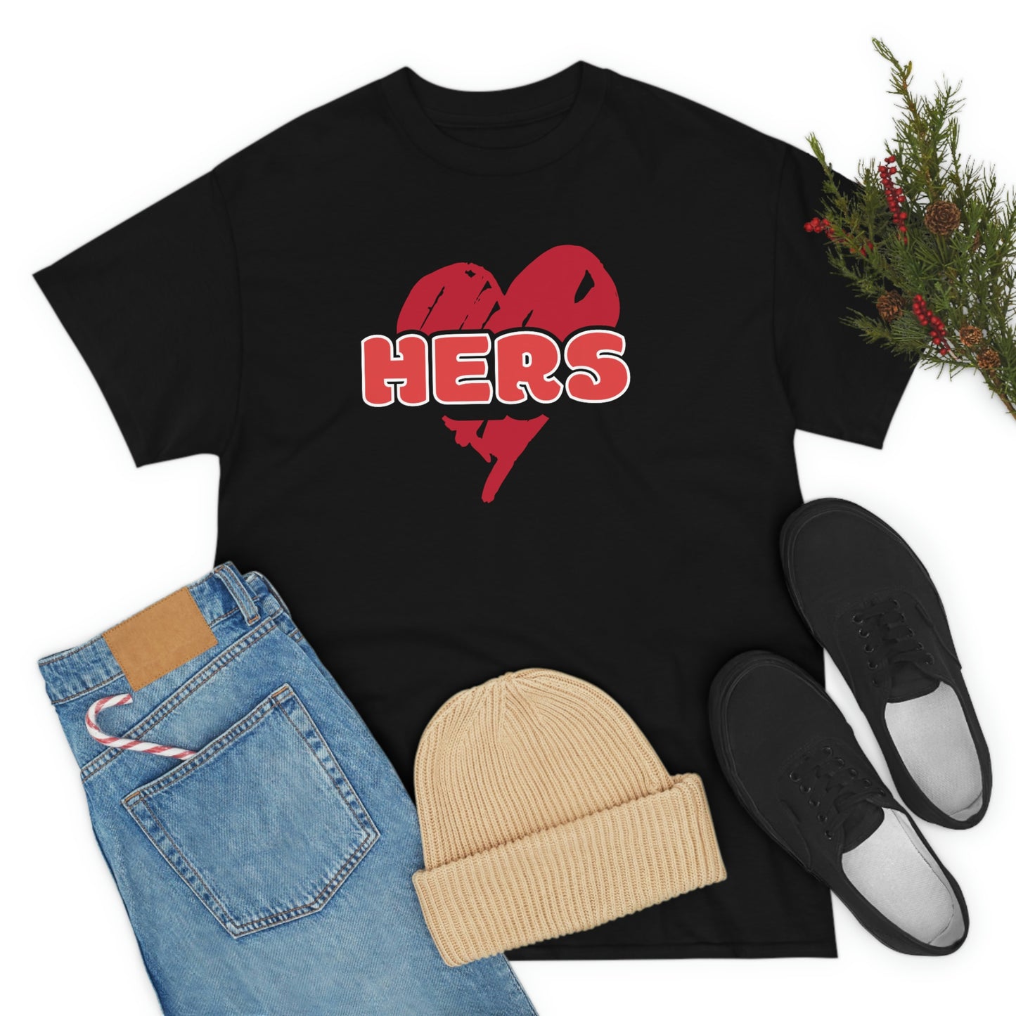 "Her's" valentines day couples Heavy Cotton Tee