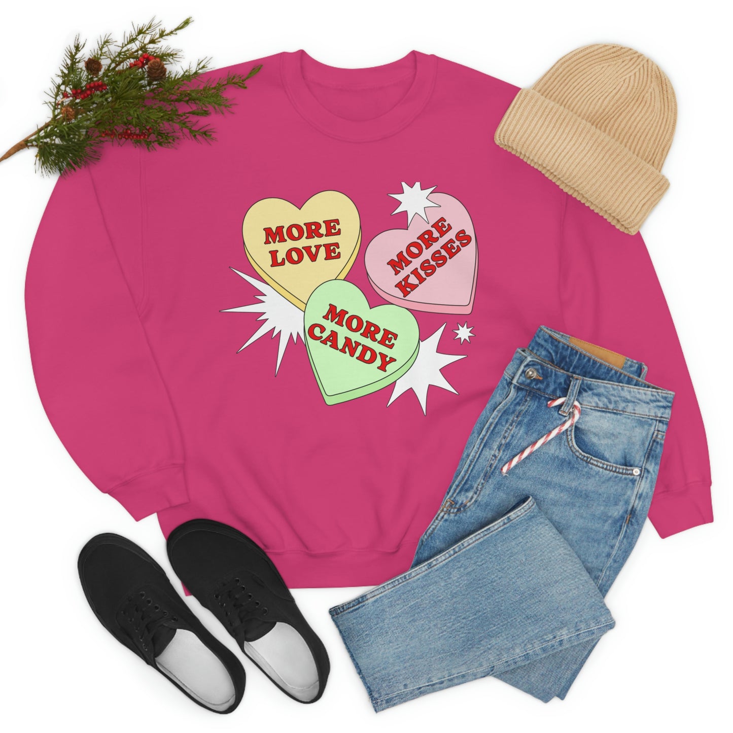 More Love More Kisses More candy Valentines Day Sweatshirt