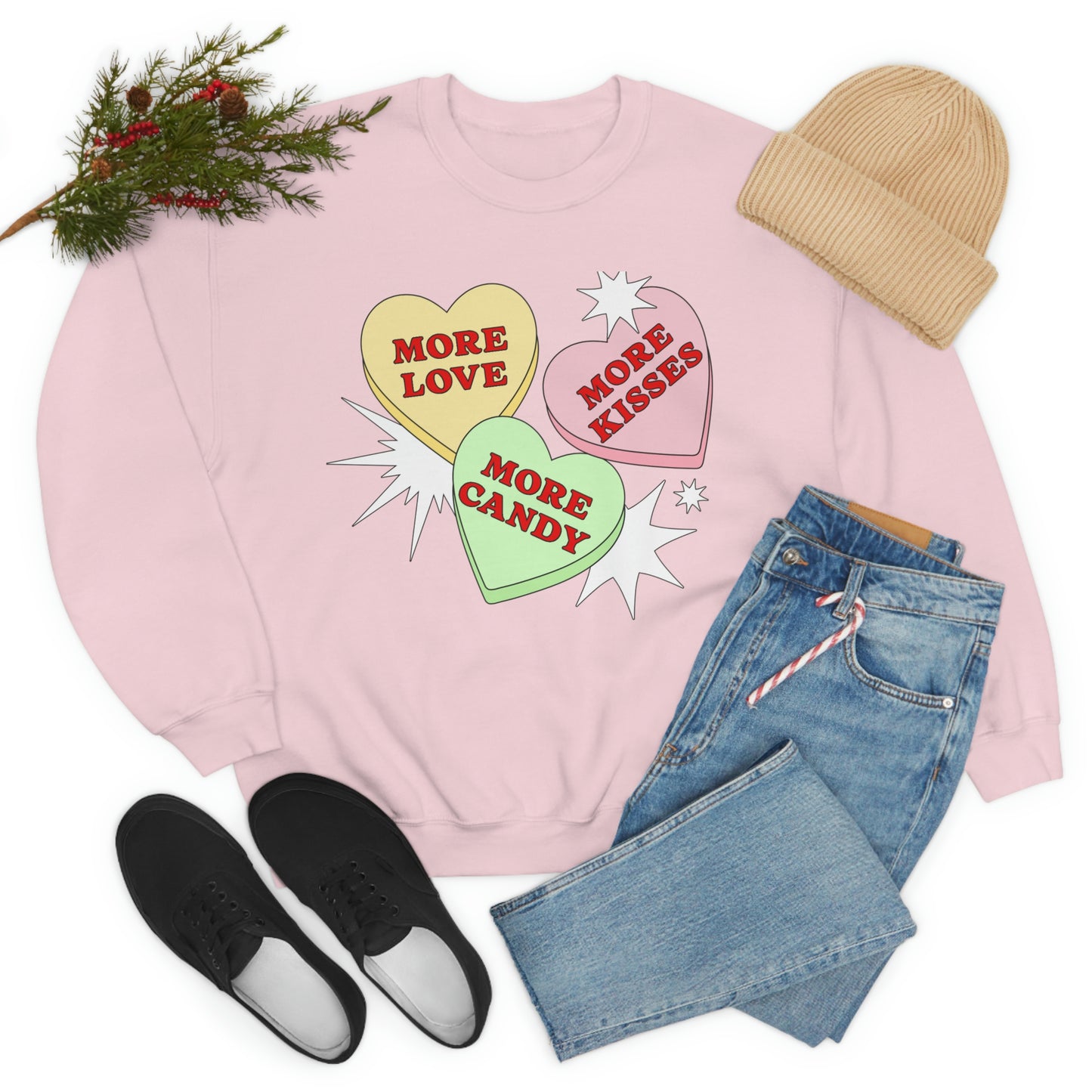 More Love More Kisses More candy Valentines Day Sweatshirt