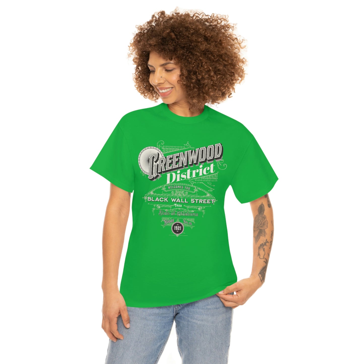 Greenwood District Black Wall Street  Unisex Heavy Cotton Tee