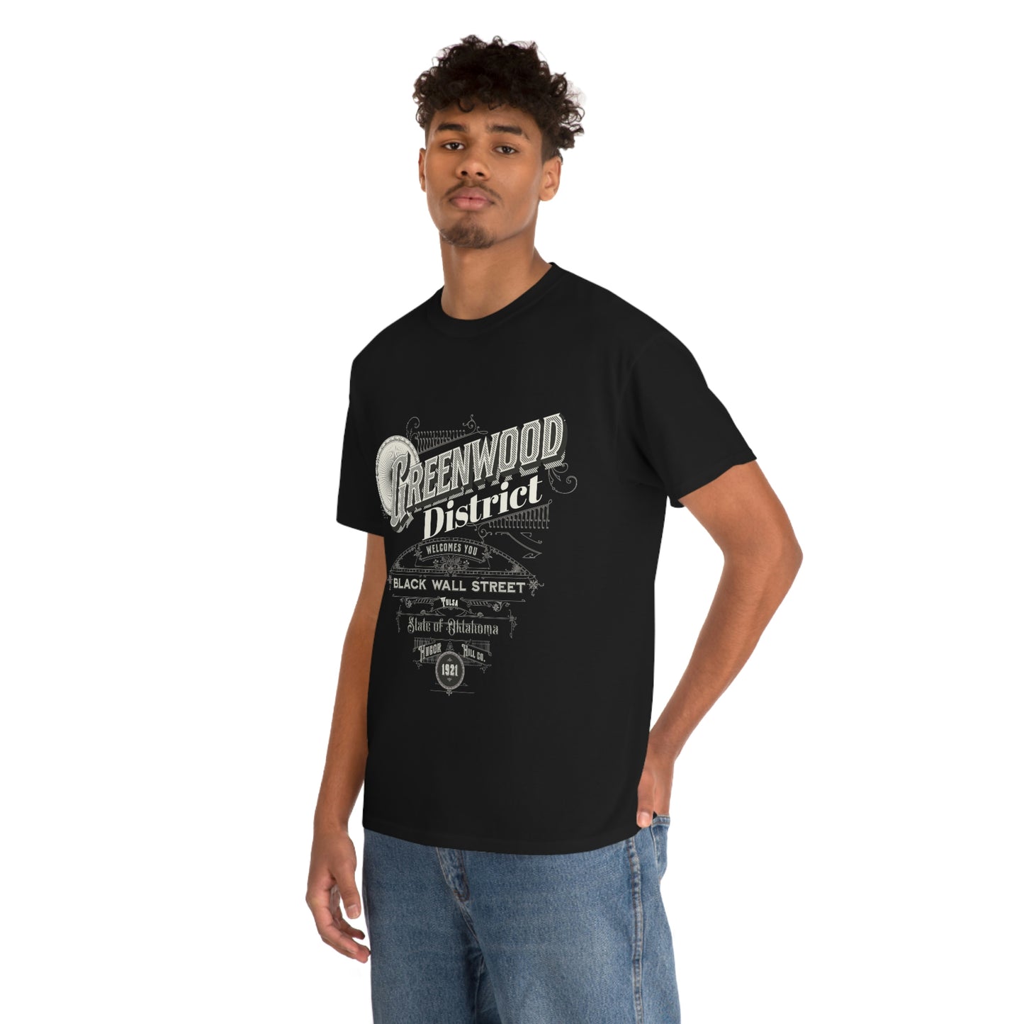 Greenwood District Black Wall Street Unisex Heavy Cotton Tee