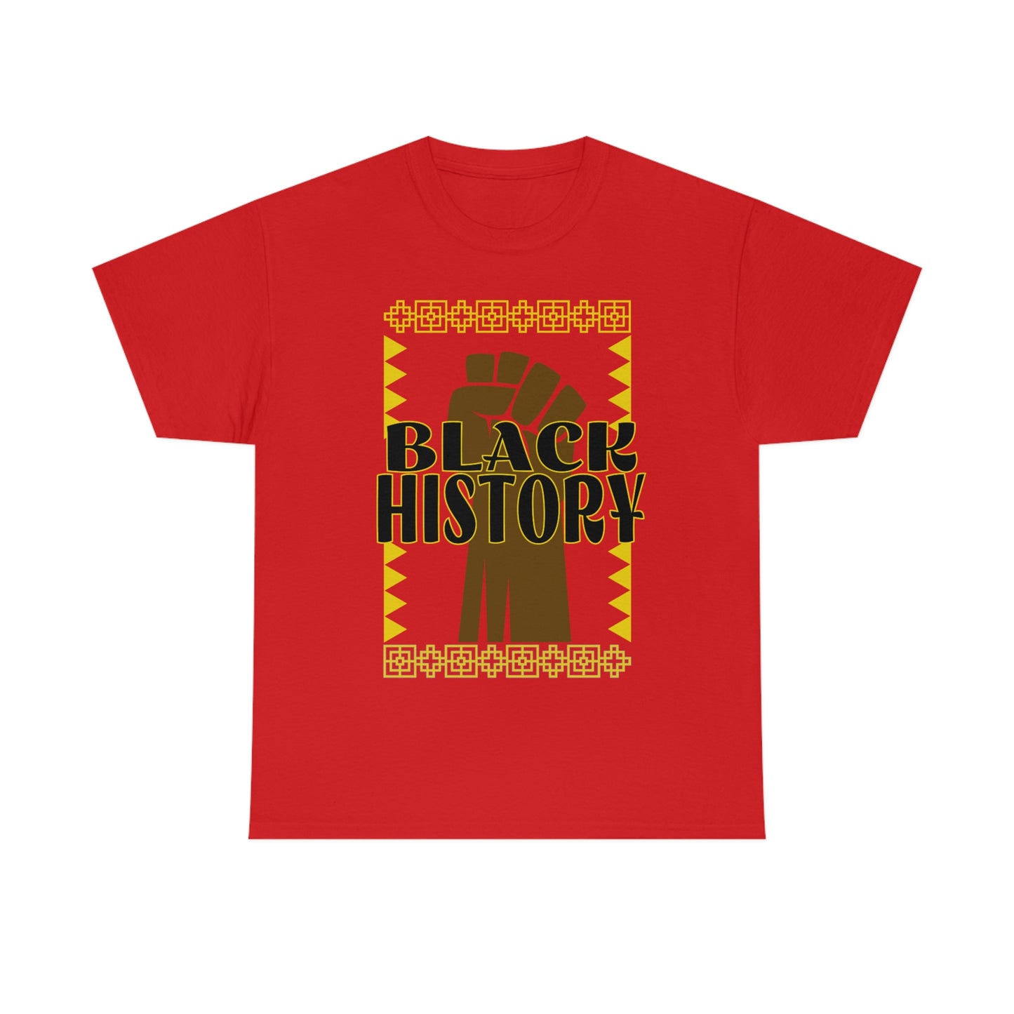 Black History with Power Fist Heavy Cotton Tee