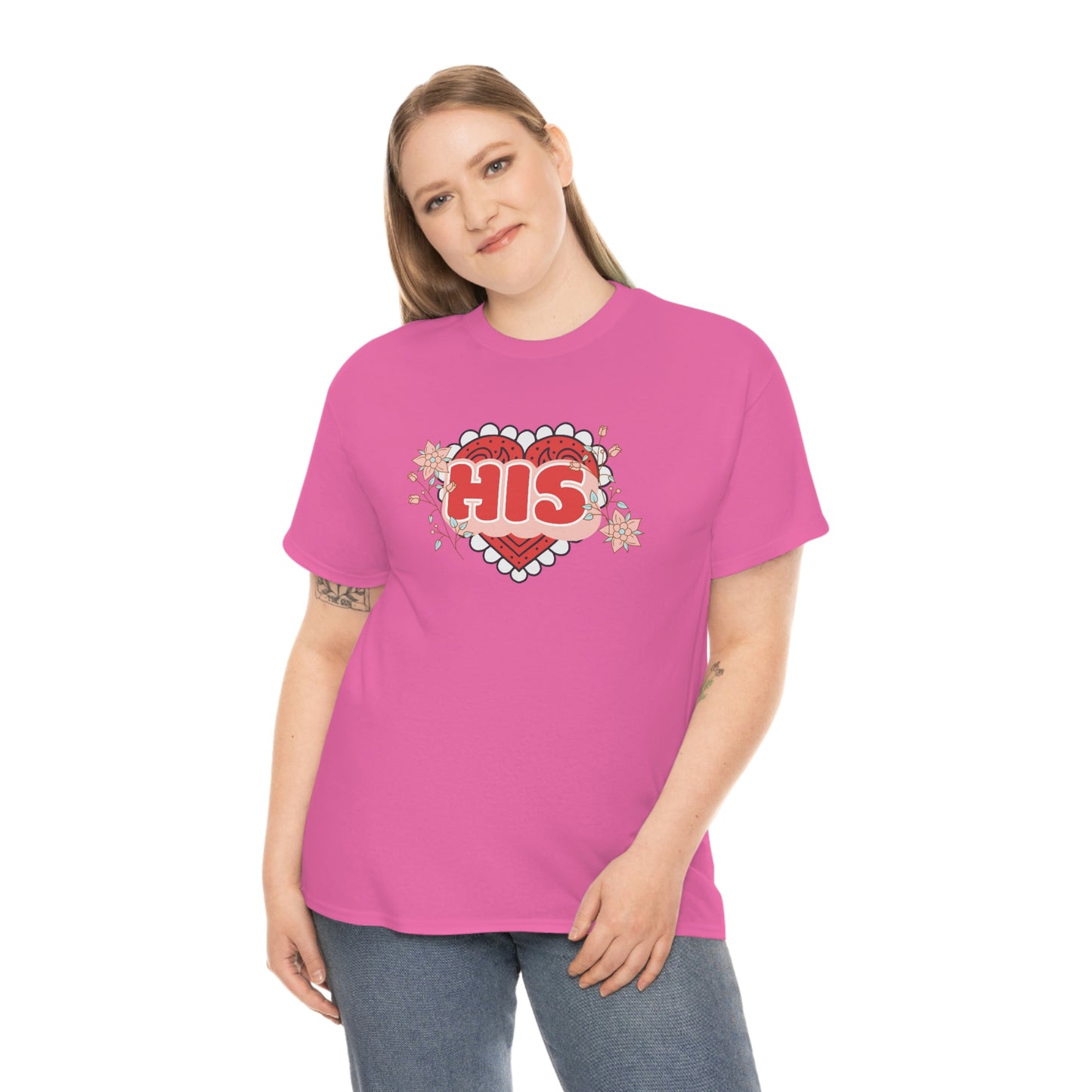 "His" Valentines day couples shirt Unisex Heavy Cotton Tee