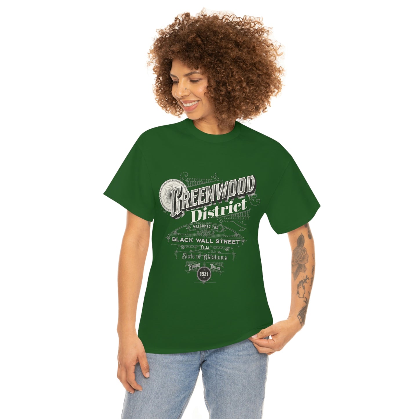 Greenwood District Black Wall Street Unisex Heavy Cotton Tee