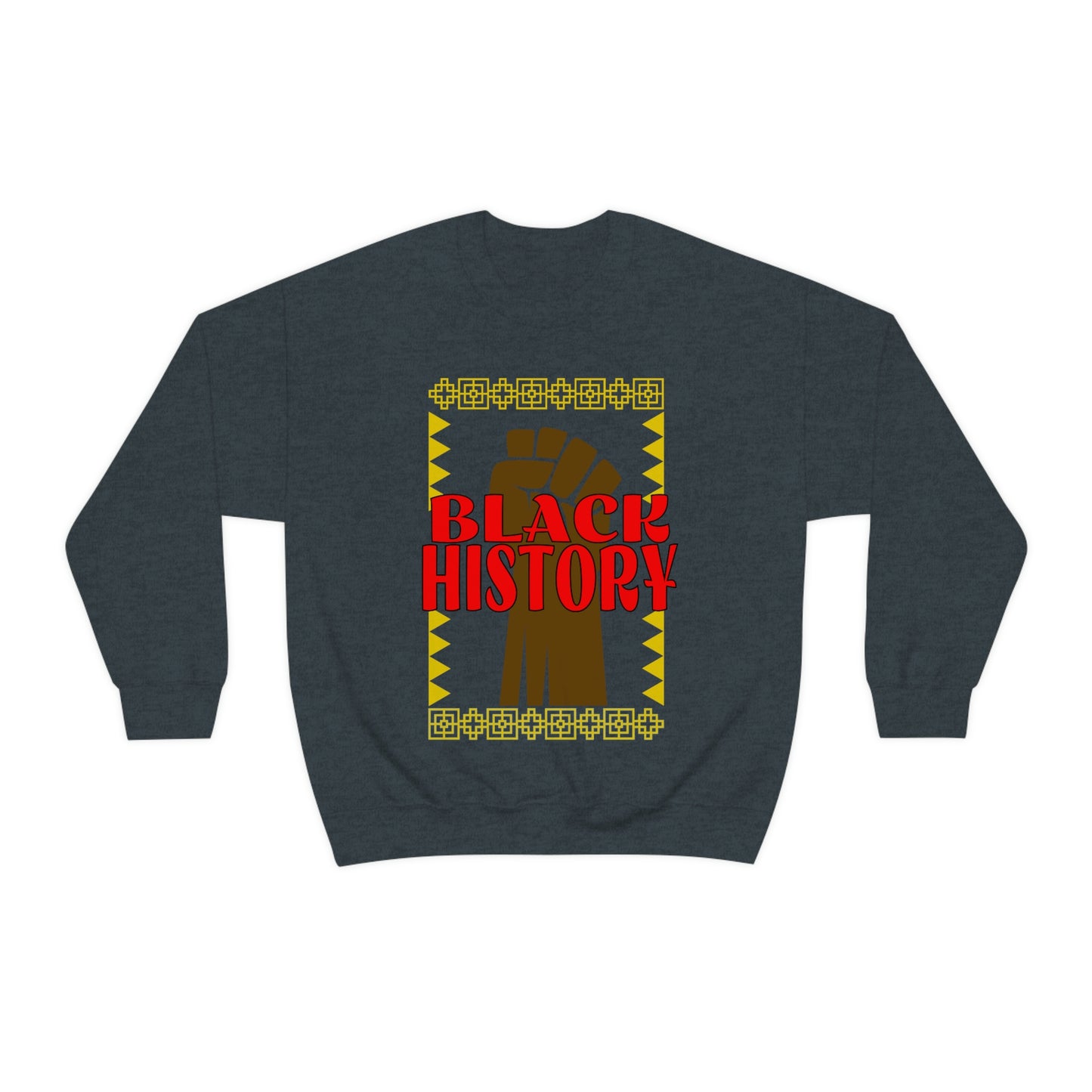 Black History with Power Fist Crewneck Sweatshirt