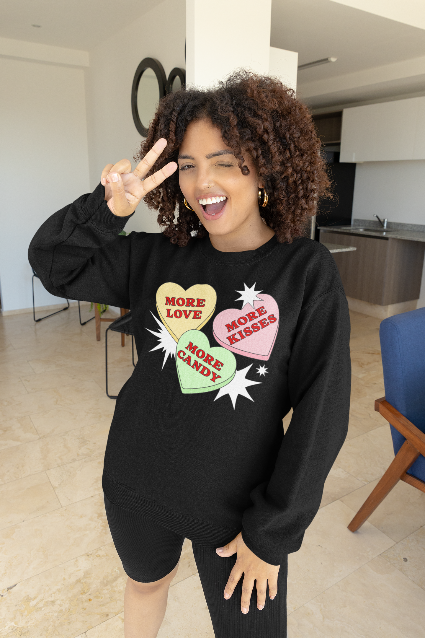 More Love More Kisses More candy Valentines Day Sweatshirt