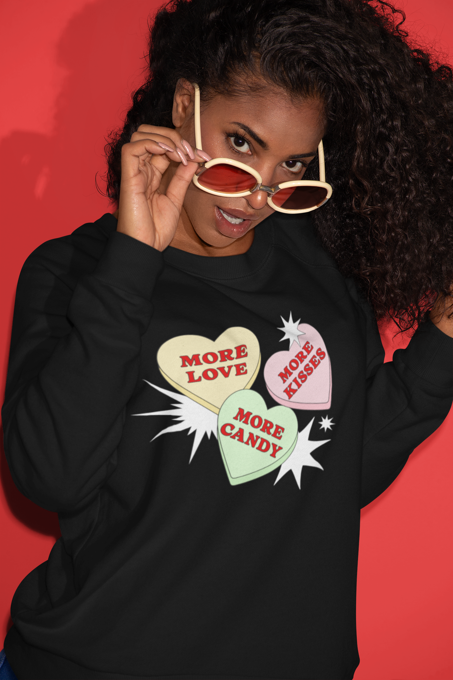 More Love More Kisses More candy Valentines Day Sweatshirt